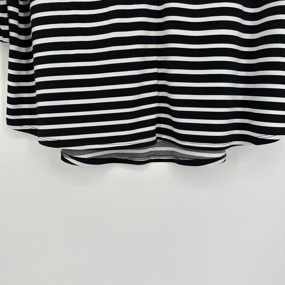 Chicos Womens Blouse Top Size 3 XL Black White Striped Chain Stretch Office Work - Picture 9 of 11